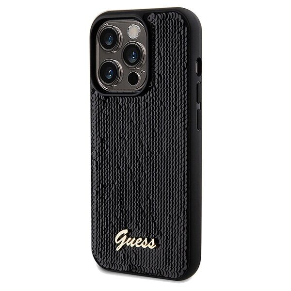 Guess Sequin Script Metal case for iPhone 14 Pro - black - imagine 2