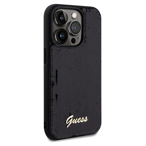 Guess Sequin Script Metal case for iPhone 14 Pro - black - imagine 4