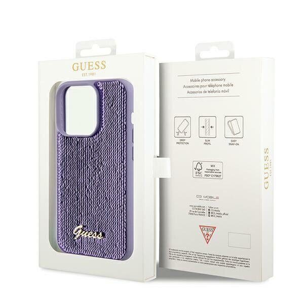 Guess Sequin Script Metal case for iPhone 14 Pro - purple - imagine 8