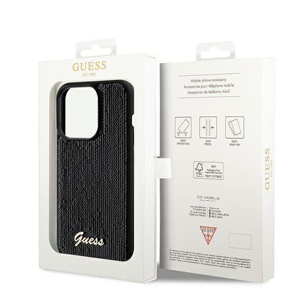 Guess Sequin Script Metal case for iPhone 14 Pro Max - black - imagine 8