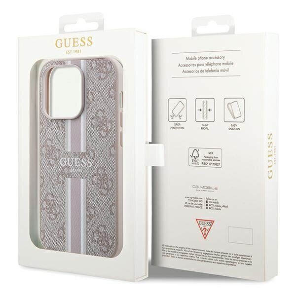 Guess 4G Printed Stripes MagSafe case for iPhone 15 Pro - pink - imagine 8