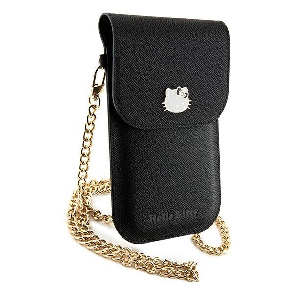 Hello Kitty Leather Metal Logo Chain bag - black - imagine 5