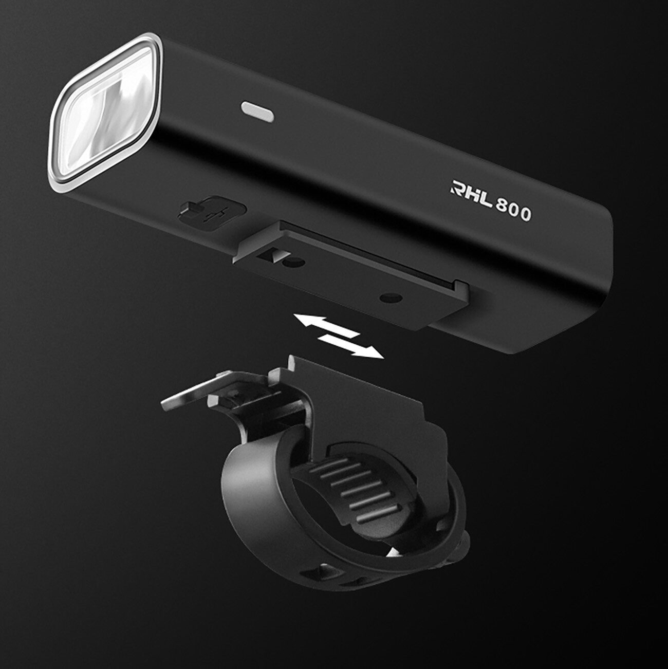 Rockbros 24710012001 front bicycle light 800 lm + USB-C - USB-A cable - black - imagine 10