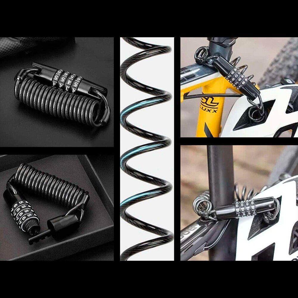 Rockbros T609 bicycle lock with 1.5 m combination - black - imagine 6