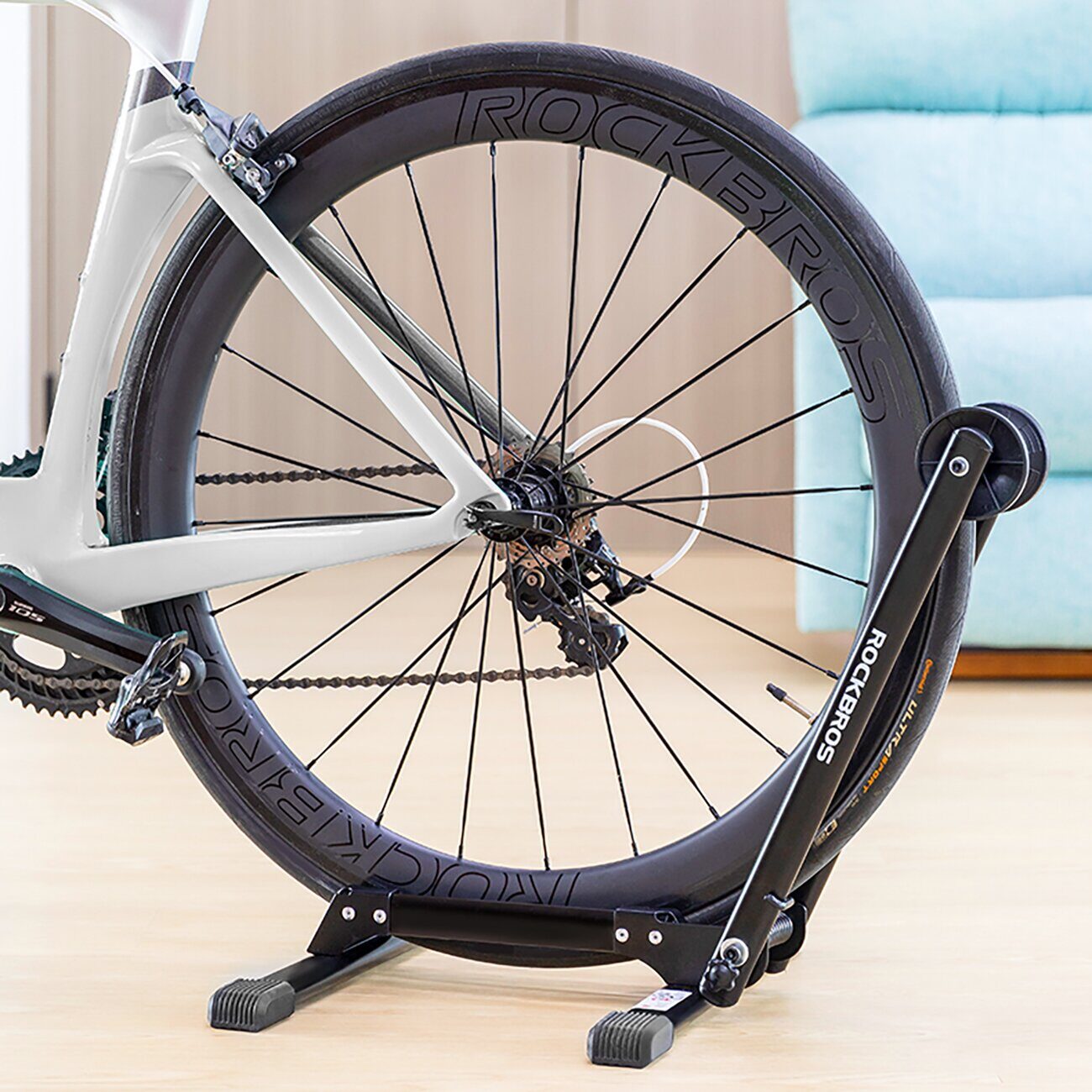 Rockbros 27210001001 Folding Bicycle Stand - Black - imagine 4