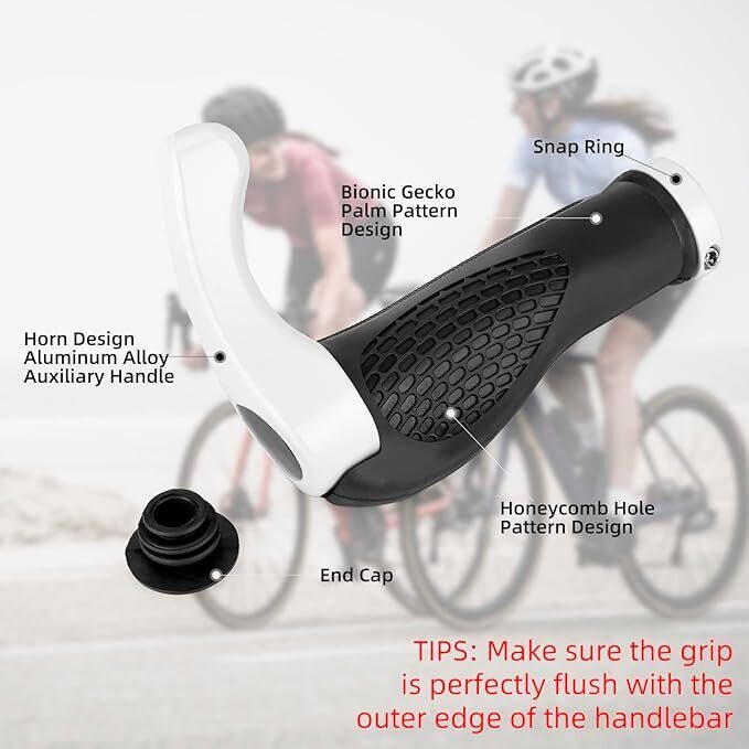 Rockbros BT1007W Bicycle Holder Set with Horns - White - imagine 4