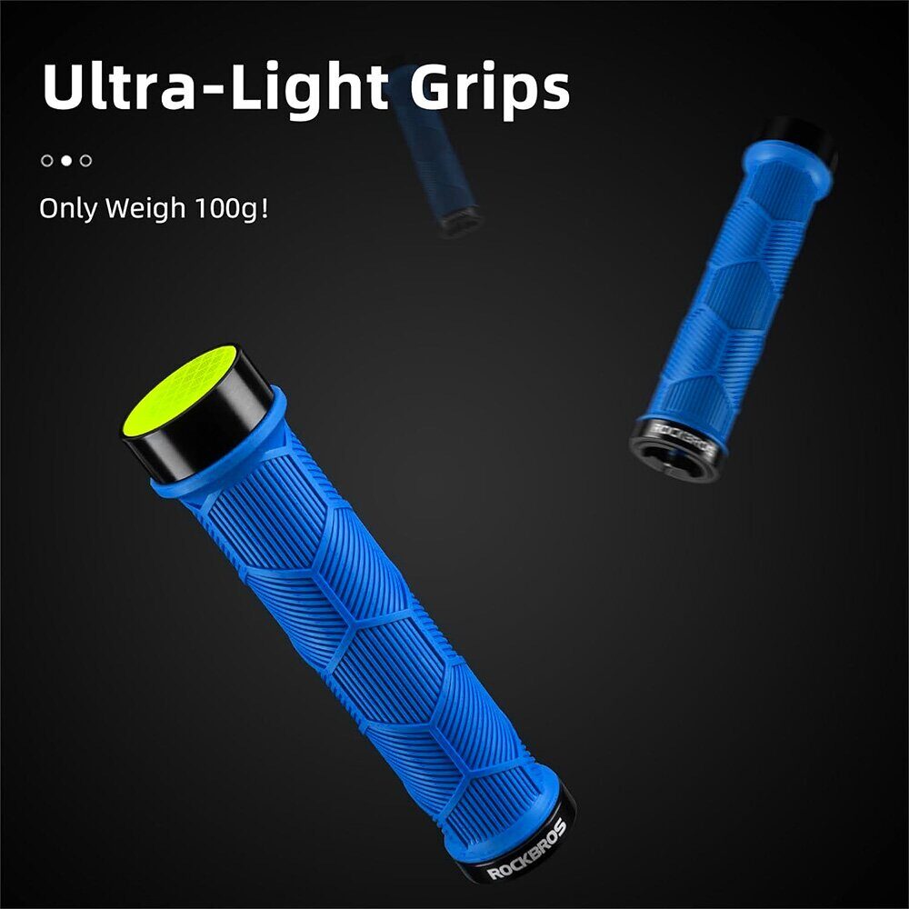 Rockbros 40720007003 bicycle grips with reflector - blue - imagine 3