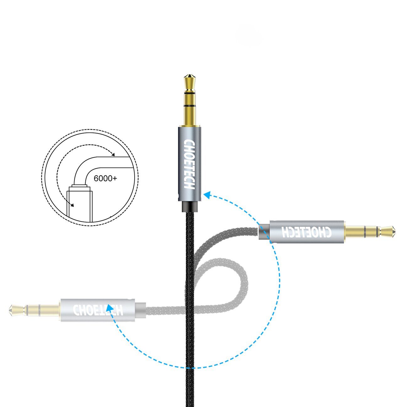 Choetech AUX002 cable mini jack 3.5mm (male) / mini jack 3.5mm (male) 1.2m - black - imagine 9