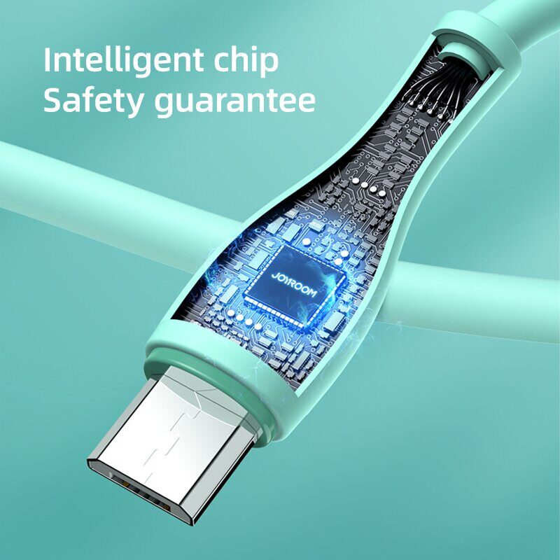 Joyroom Bowling Data Cable S-2030M8 USB-A / micro USB 3A 2m - green - imagine 3