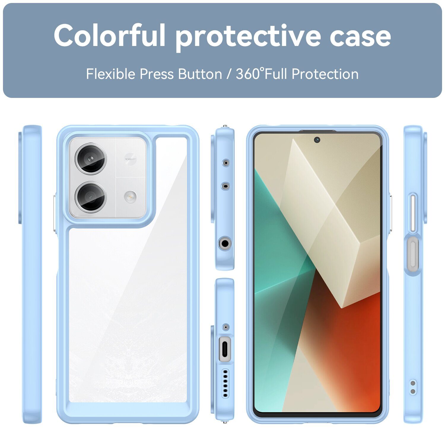 Outer Space Case with gel frame for Xiaomi Redmi Note 13 Pro - blue - imagine 2