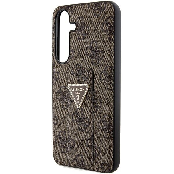 Guess GUHCS24SPGS4TDW S24 S921 brown/brown hardcase Grip Stand 4G Triangle Strass - imagine 6