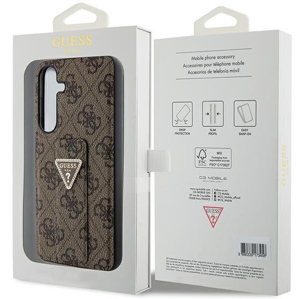 Guess GUHCS24SPGS4TDW S24 S921 brown/brown hardcase Grip Stand 4G Triangle Strass - imagine 8