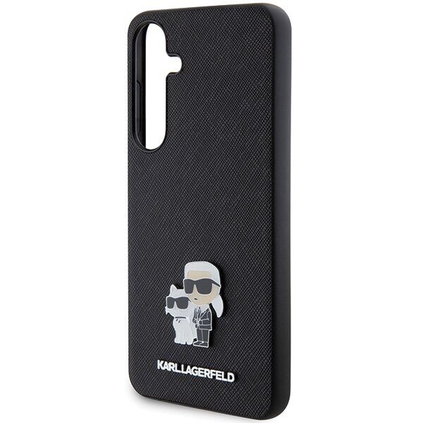 Karl Lagerfeld KLHCS24SPSAKCMPK S24 S921 hardcase black/black Saffiano Karl & Choupette Metal Pin - imagine 6