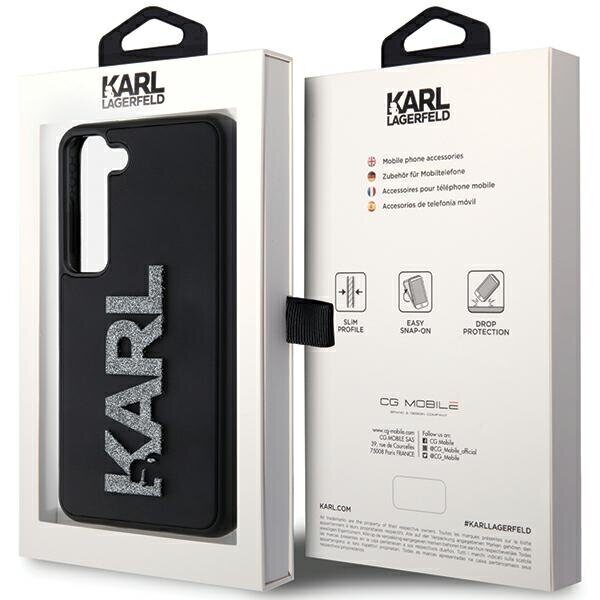 Karl Lagerfeld 3D Rubber Glitter Logo case for Samsung Galaxy S23+ - black - imagine 8