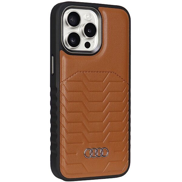 Audi Synthetic Leather case with MagSafe for iPhone 15 Pro Max - brown - imagine 6