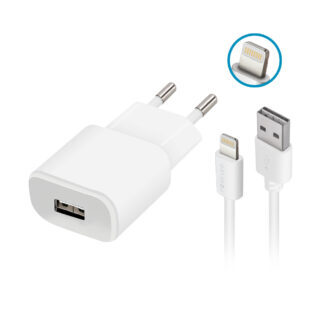 Forever BKT TC-01 charger 1x USB 1A white + Lightning cable
