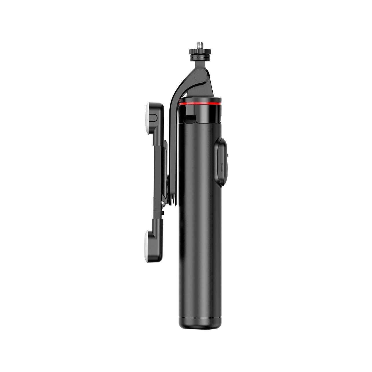 Selfie stick WC13YDS telescopic tripod 1.3m with double lamp and phone holder - black - imagine 6