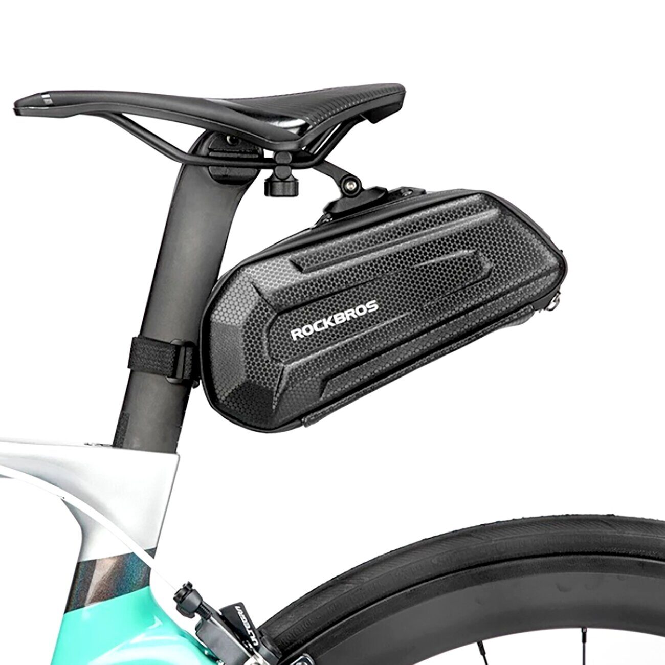 Rockbros B69 bicycle saddle bag 1.8l with easy release system - black - imagine 4