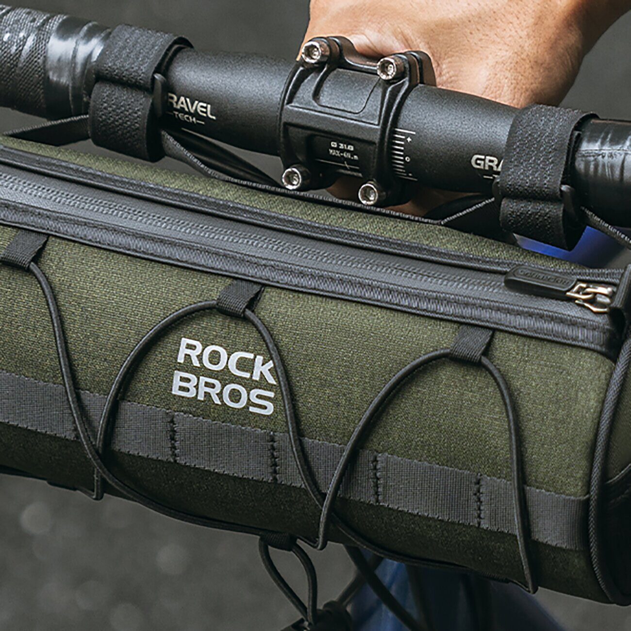 Rockbros 30110049001 bicycle handlebar bag 2 l - green - imagine 10