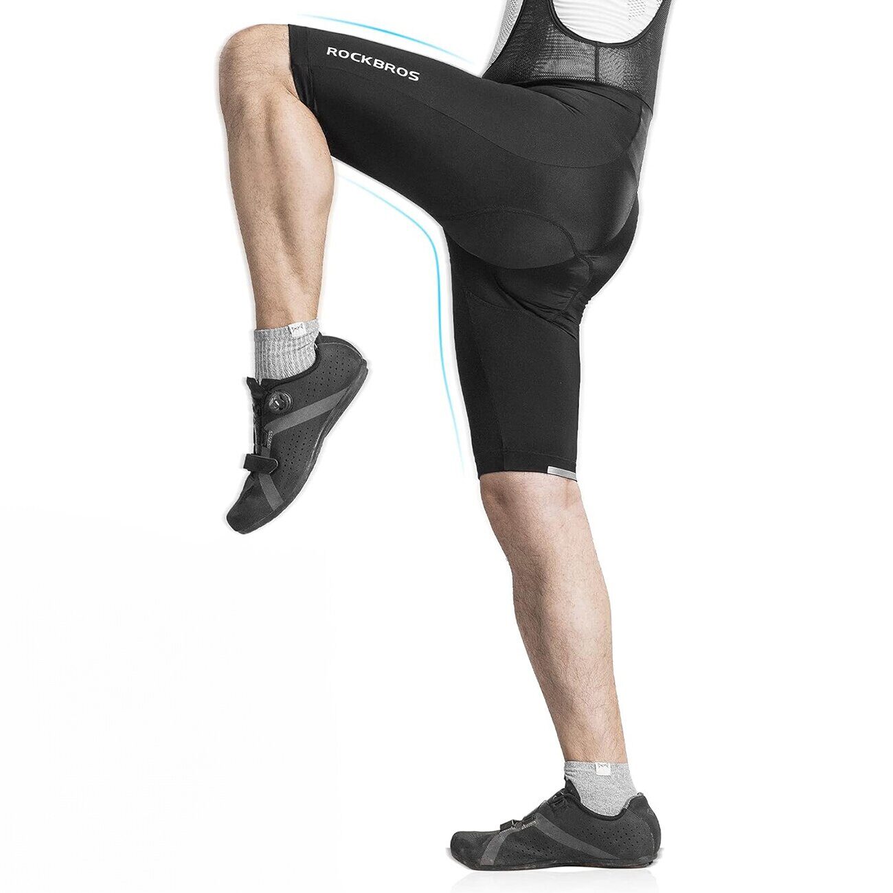 Rockbros RK2002L short bib shorts with L insert - black - imagine 3
