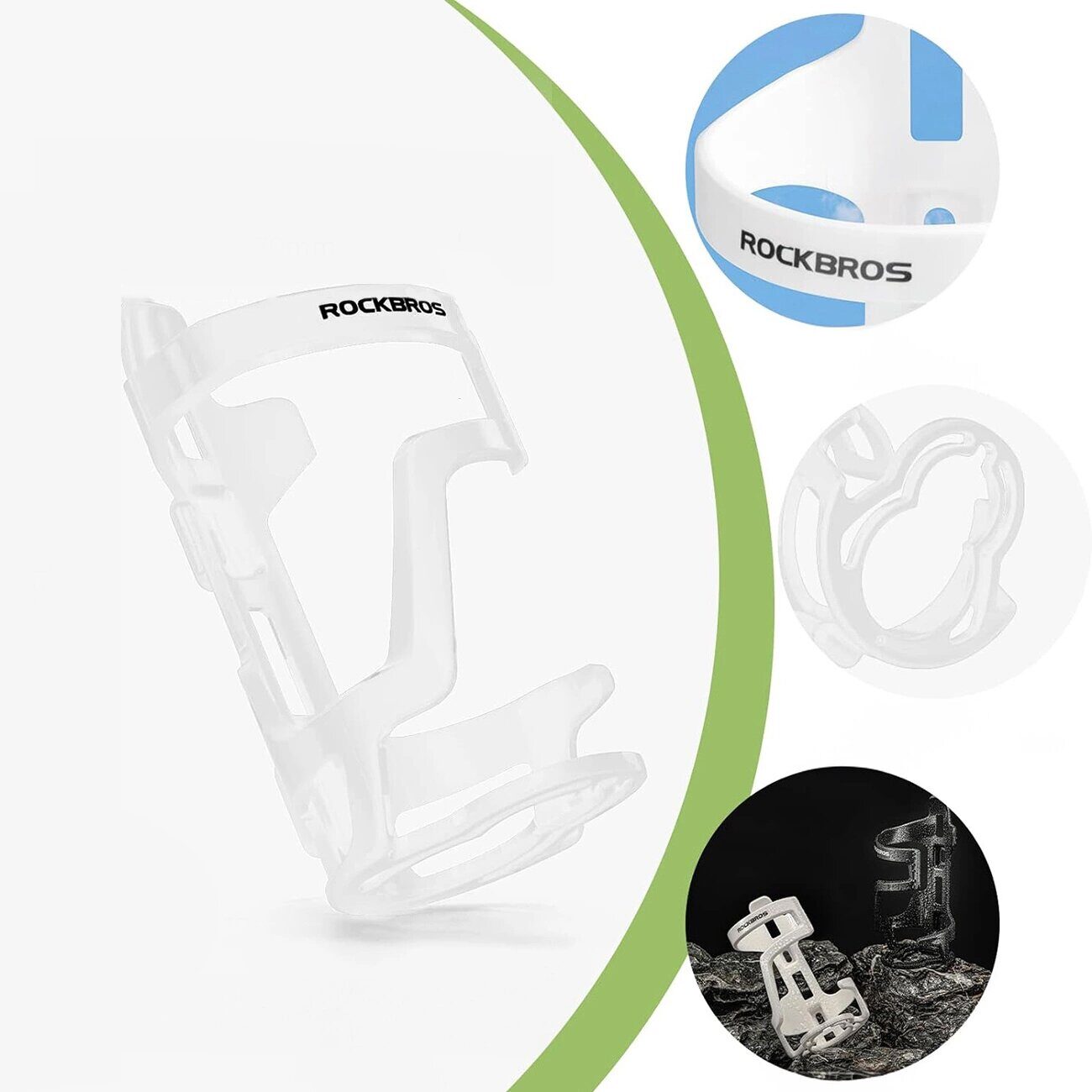 Rockbros 31210012002 bicycle bottle holder - white - imagine 3