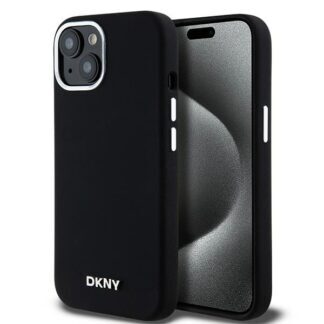 Case DKNY Liquid Silicone Small Metal Logo MagSafe na iPhone 15 / 14 / 13 - black
