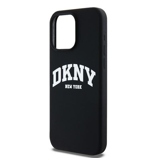 DKNY Liquid Silicone White Printed Logo MagSafe case for iPhone 15 Pro Max - black - imagine 6