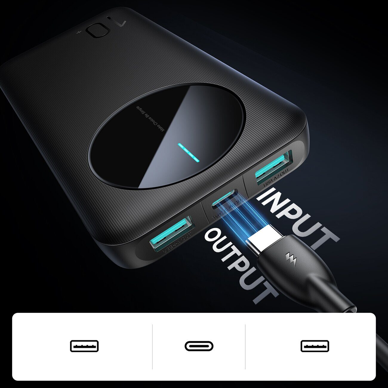 Powerbank Joyroom JR-PBF12 10000mAh 2.4A 2x USB-A 1x USB-C - black - imagine 9
