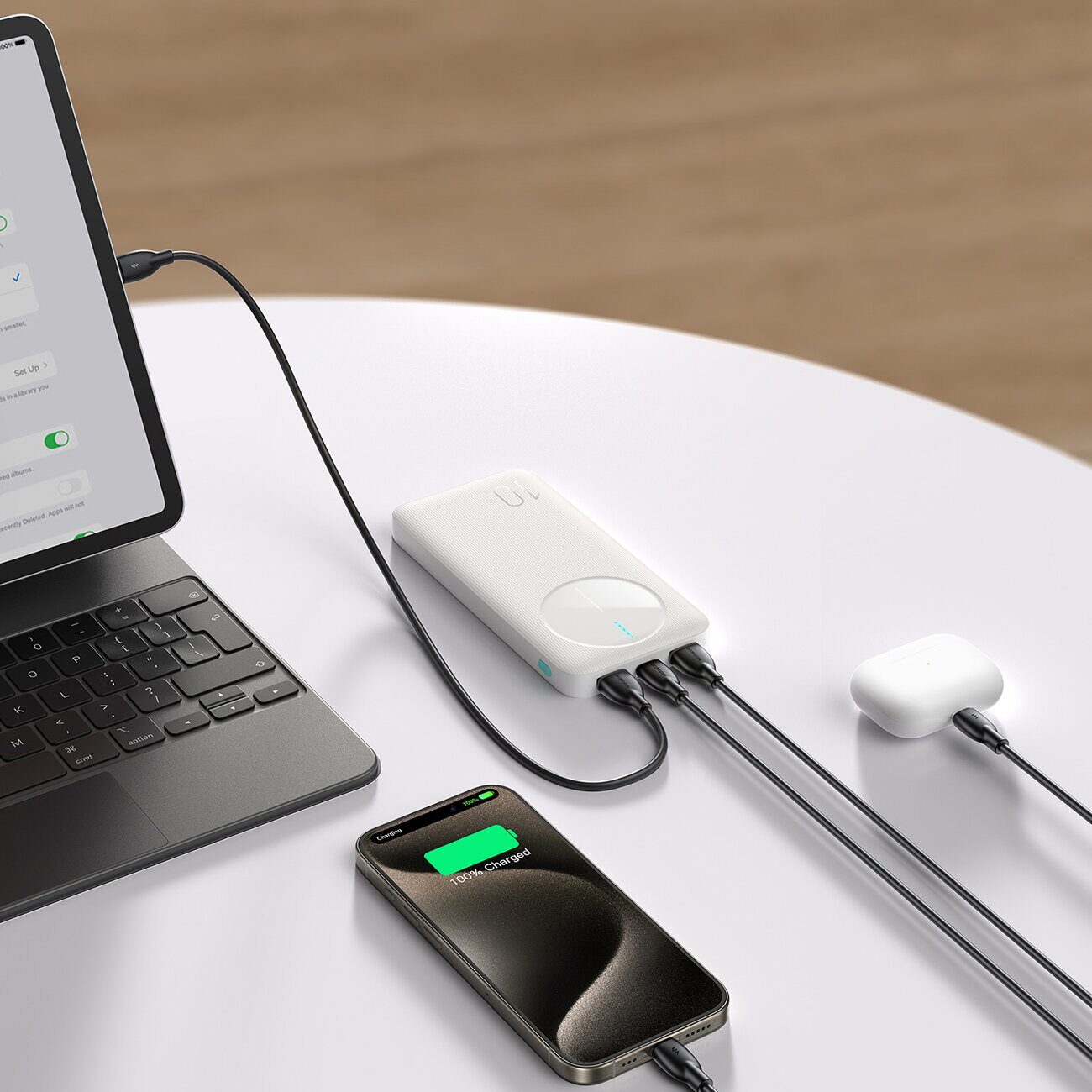 Powerbank Joyroom JR-PBF12 10000mAh 2.4A 2x USB-A 1x USB-C - white - imagine 9