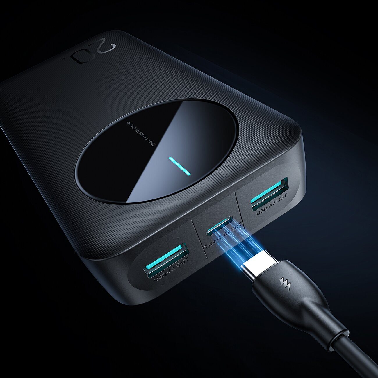 Powerbank Joyroom JR-PBF14 20000mAh 2.4A 2x USB-A 1x USB-C - black - imagine 8