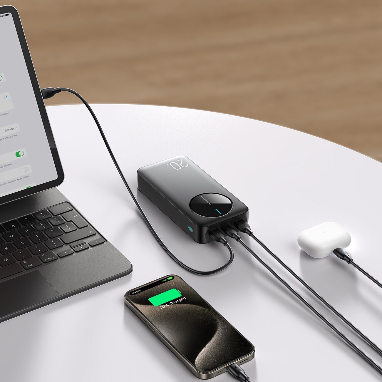 Powerbank Joyroom JR-PBF14 20000mAh 2.4A 2x USB-A 1x USB-C - black - imagine 9