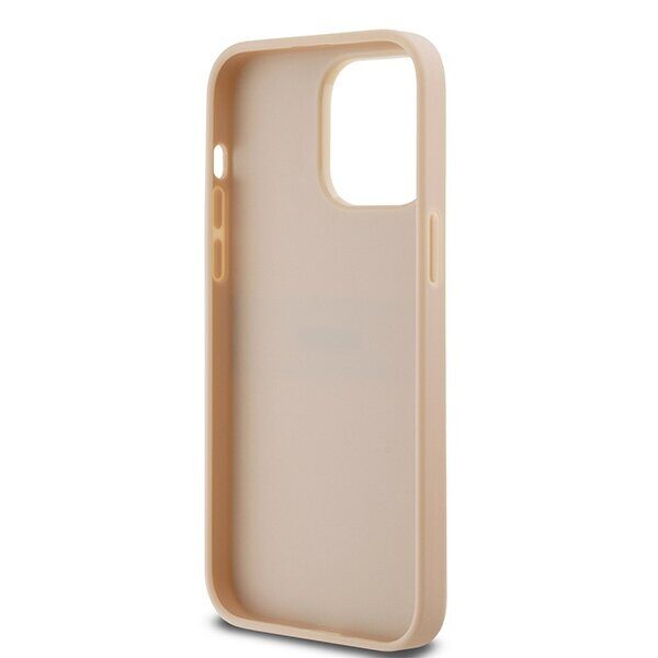 DKNY Leather Mono Stripe & Metal Logo case for iPhone 14 Pro - pink - imagine 7
