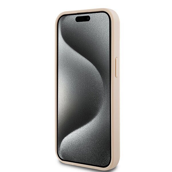 DKNY Leather Mono Stripe & Metal Logo case for iPhone 15 / 14 / 13 - pink - imagine 5
