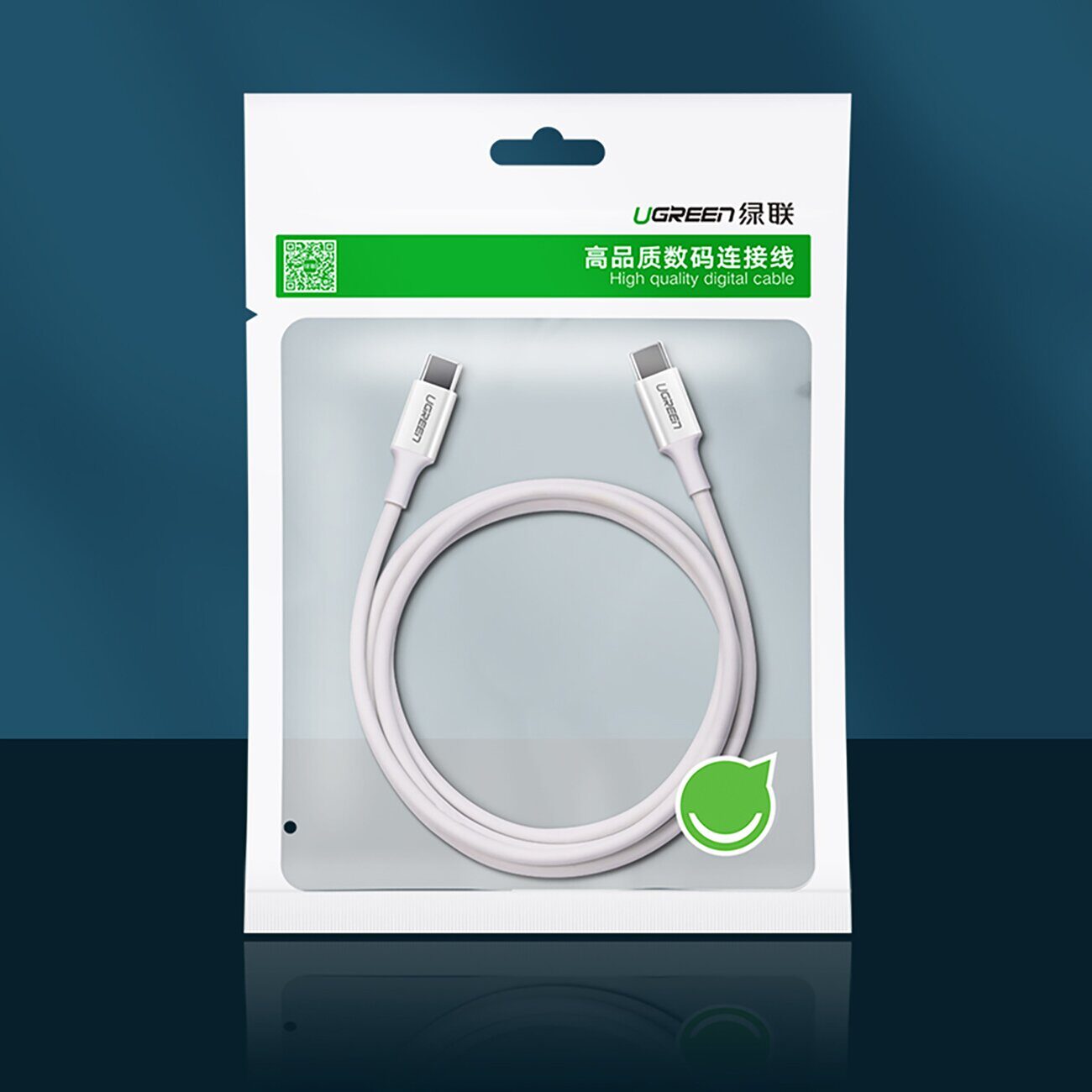 Ugreen US264 60518 USB-C / USB-C PD QC AFC Cable 1m - White - imagine 10
