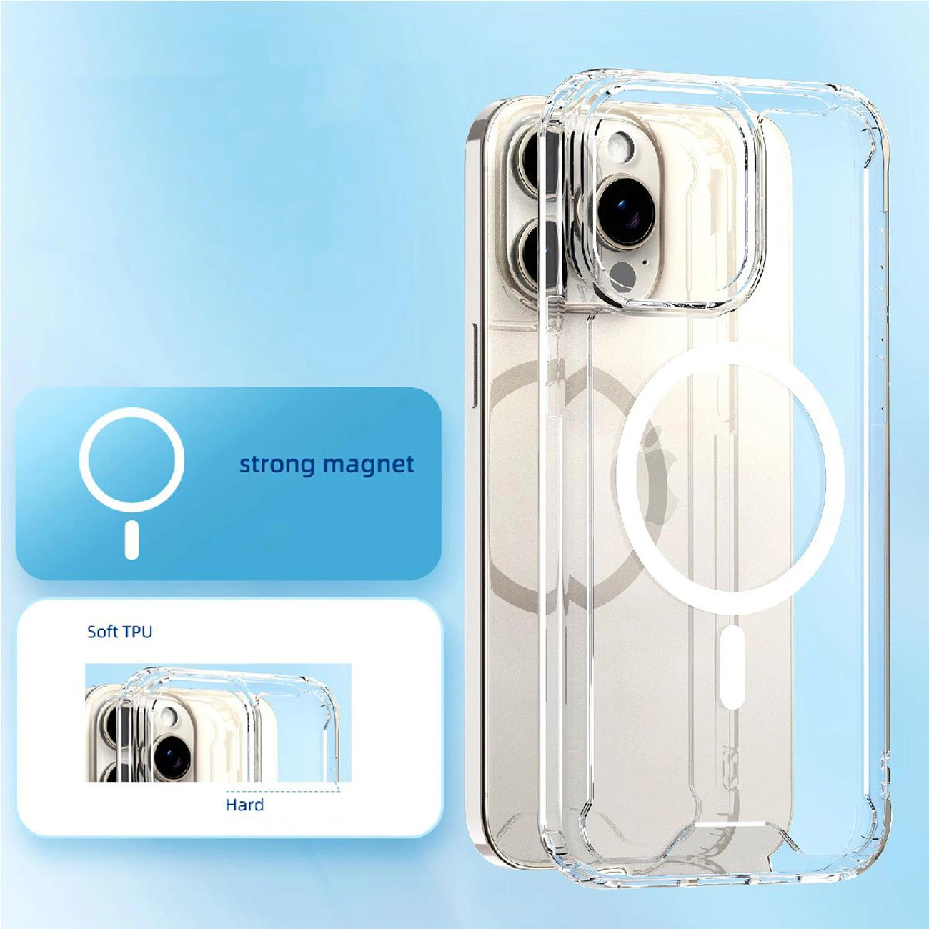 Clear Corner Case MagSafe for iPhone 16 Plus - transparent - imagine 6