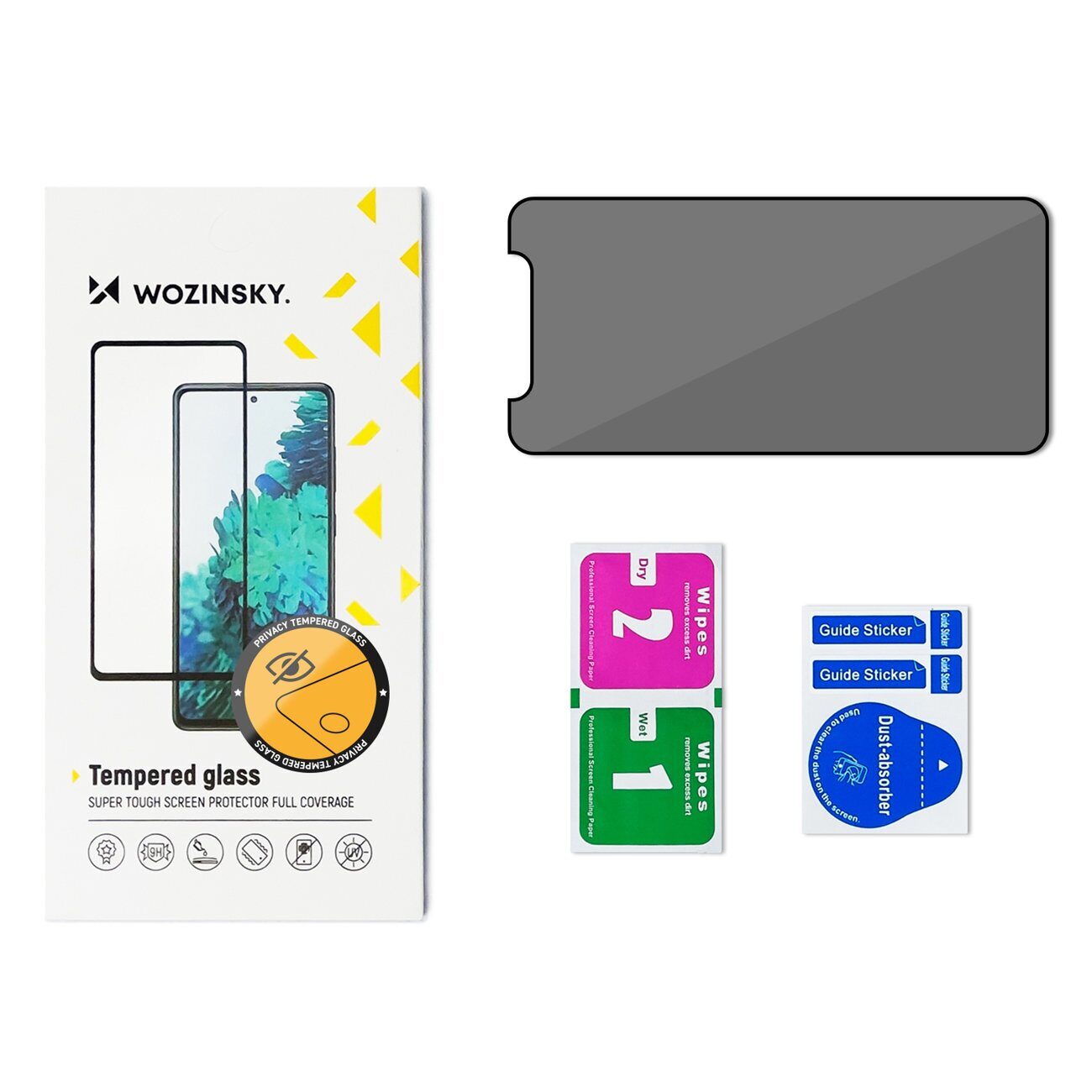 Wozinsky Privacy Glass tempered glass with anti-spy filter for iPhone 16 Pro Max - imagine 5