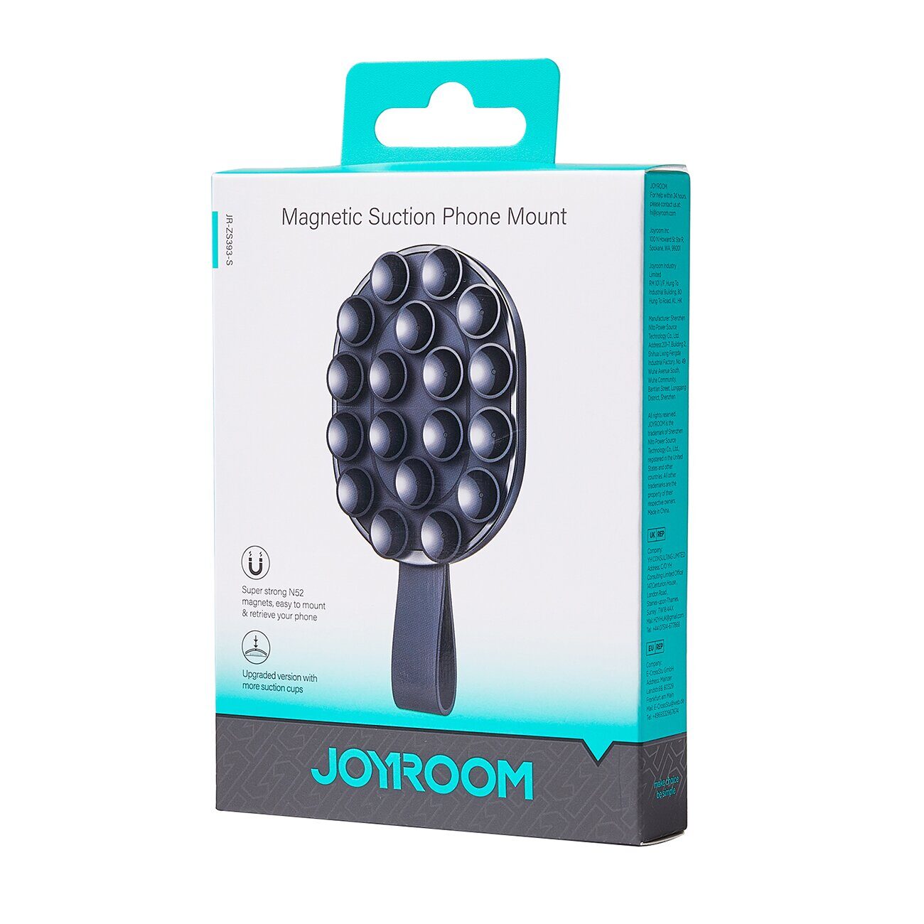 Joyroom JR-ZS393-S magnetic holder with suction cups for 4.7-7" phone - black and orange - imagine 3