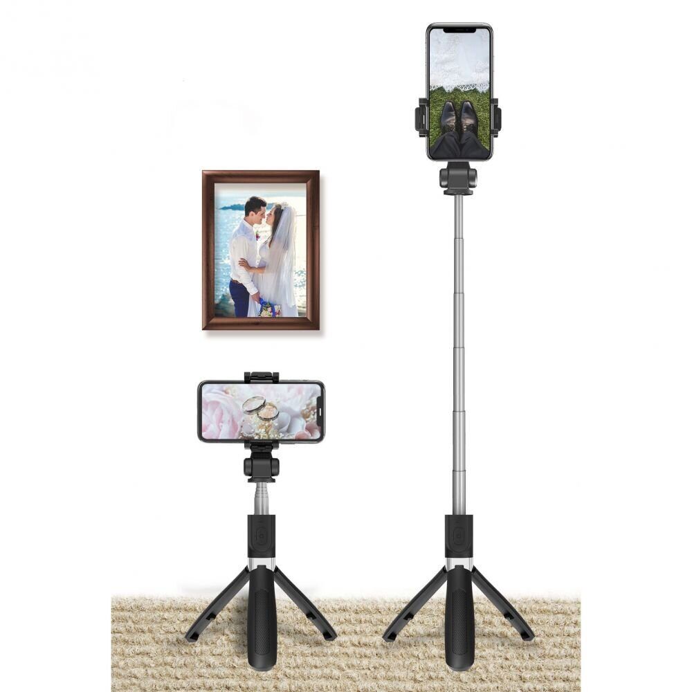 Tech-Protect L01S Bluetooth Selfie Stick with Tripod up to 70cm - Black - imagine 6