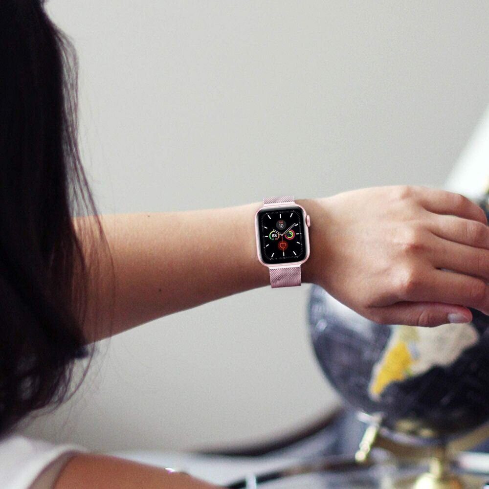 Tech-Protect MilaneseBand for Apple Watch 4 / 5 / 6 / 7 / 8 / 9 / SE / Ultra 1 / 2 (42/44/45/49 mm) - gold - imagine 5