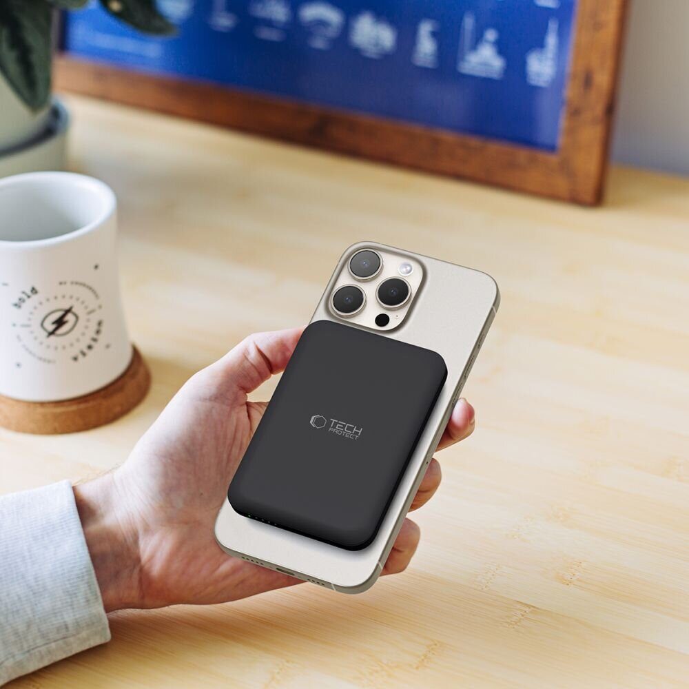 Tech-Protect LifeMag PB10 Powerbank with MagSafe 5000mAh 15W USB-C port - black + USB-C cable - imagine 7