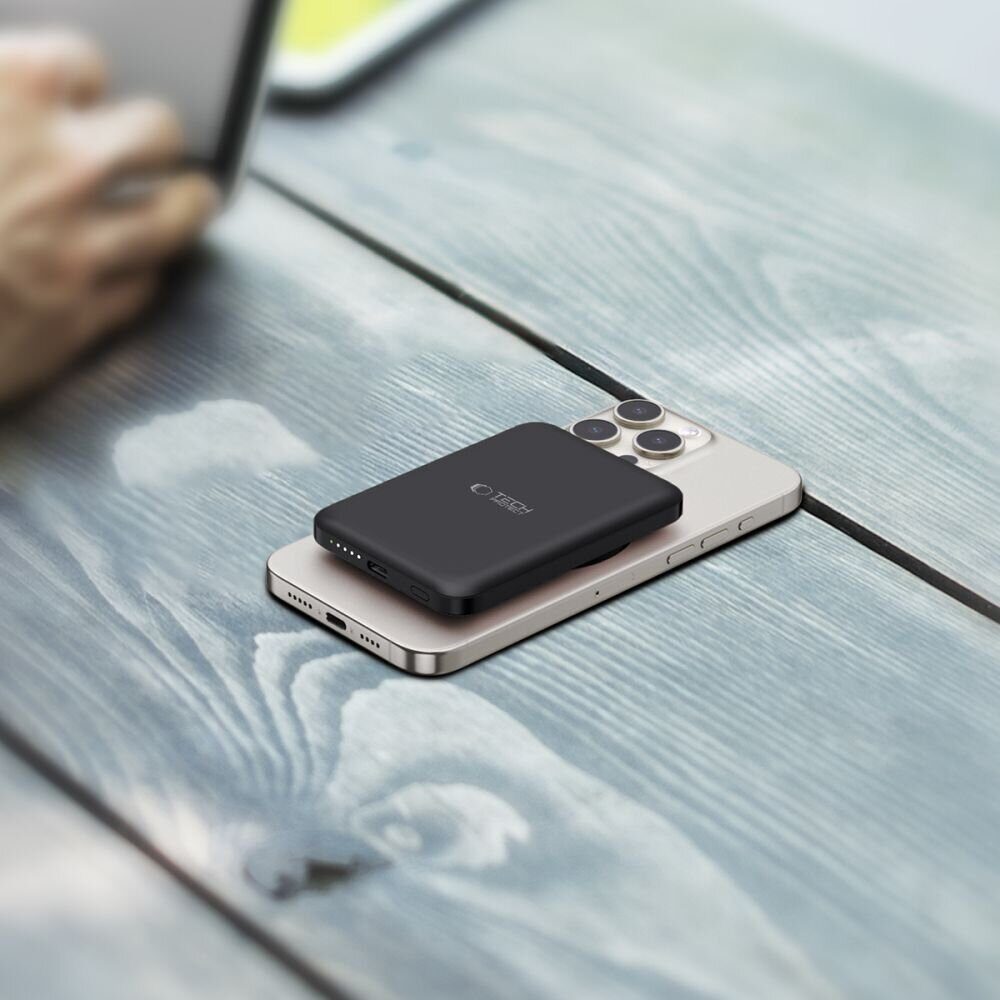 Tech-Protect LifeMag PB10 Powerbank with MagSafe 5000mAh 15W USB-C port - black + USB-C cable - imagine 8