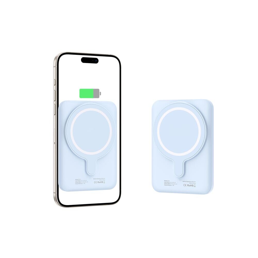 Tech-Protect LifeMag PB10 Powerbank with MagSafe 5000mAh 15W USB-C port - blue + USB-C cable - imagine 3