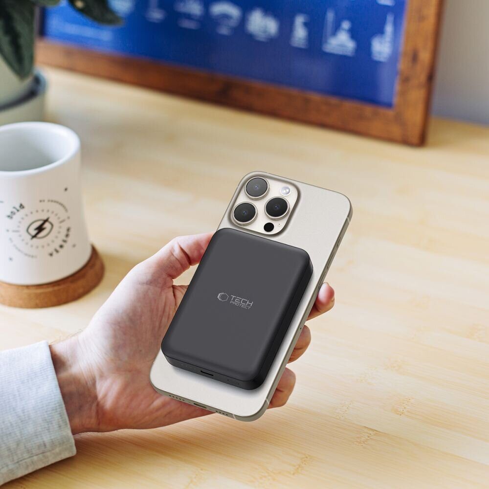 Tech-Protect LifeMag PB11 Powerbank with MagSafe 10000mAh 15W USB-C port - black + USB-C cable - imagine 8