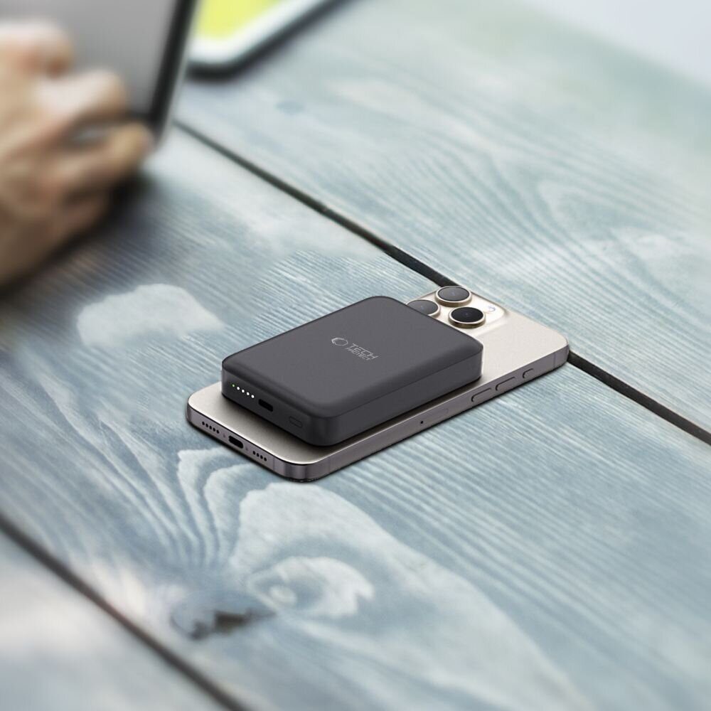 Tech-Protect LifeMag PB11 Powerbank with MagSafe 10000mAh 15W USB-C port - black + USB-C cable - imagine 9