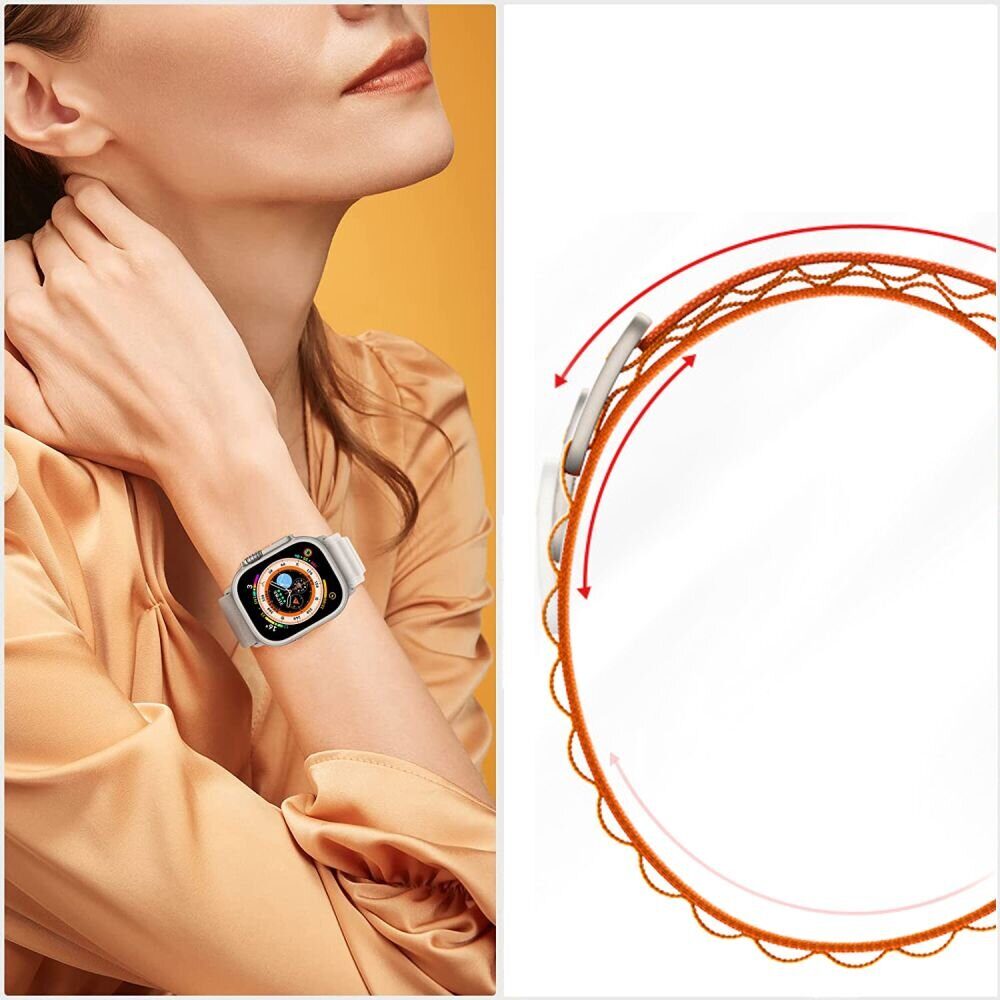 Tech-Protect Nylon Pro Strap for Apple Watch 4 / 5 / 6 / 7 / 8 / 9 / SE / Ultra 1 / 2 (42/44/45/49 mm) - Orange - imagine 4
