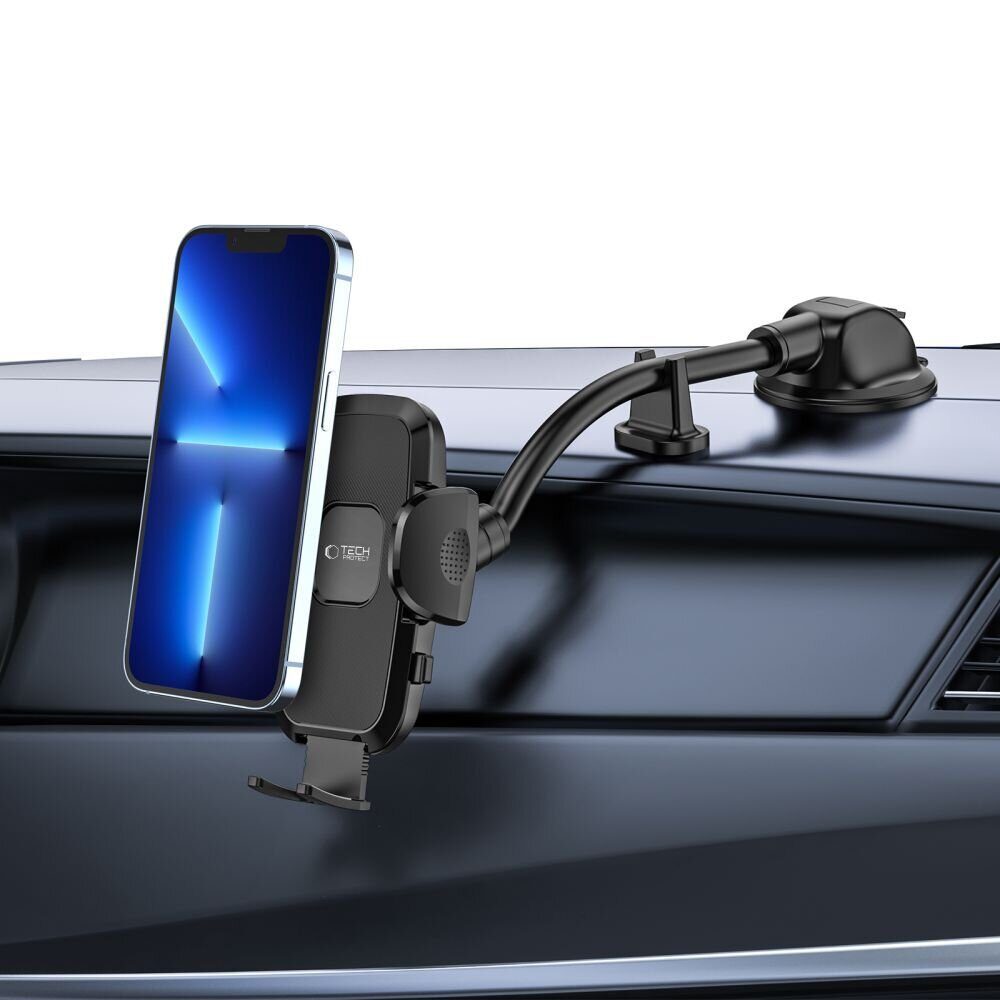Tech-Protect V3 Long Arm Car Phone Holder for Windshield/Cockpit - Black - imagine 3