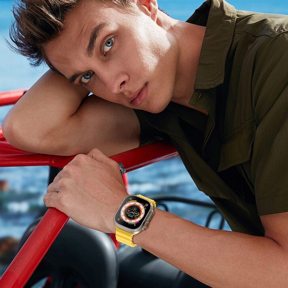 Tech-Protect IconBand Pro Strap for Apple Watch 4 / 5 / 6 / 7 / 8 / 9 / SE / Ultra 1 / 2 (42/44/45/49 mm) - Yellow - imagine 4