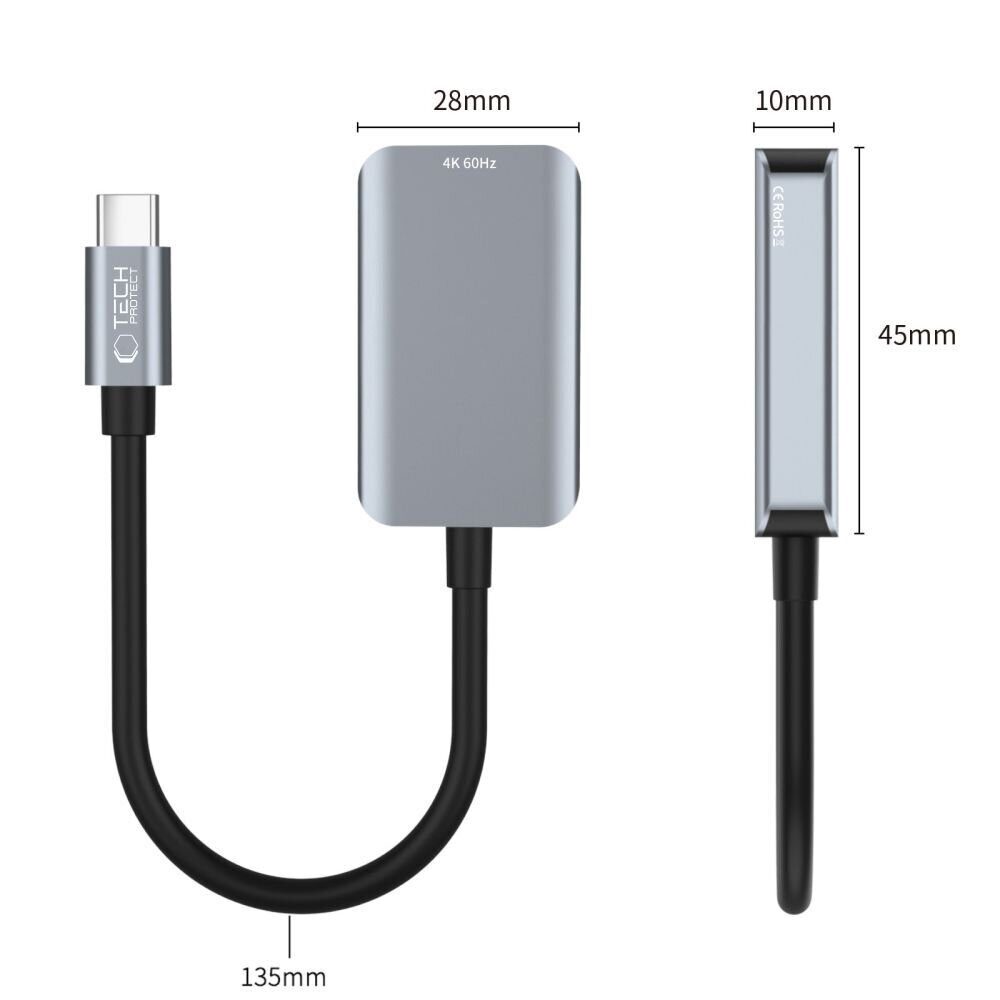 Tech-Protect UltraBoost USB-C (Male) / HDMI (Female) 4K 60Hz Adapter - Black - imagine 2