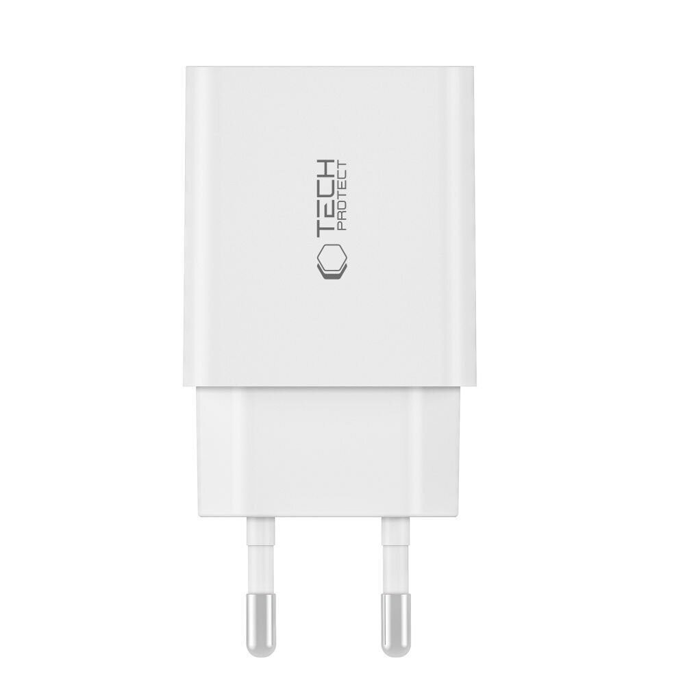 Tech-Protect C35W 2x USB-C PD 35W charger with USB-C / USB-C cable - white - imagine 4
