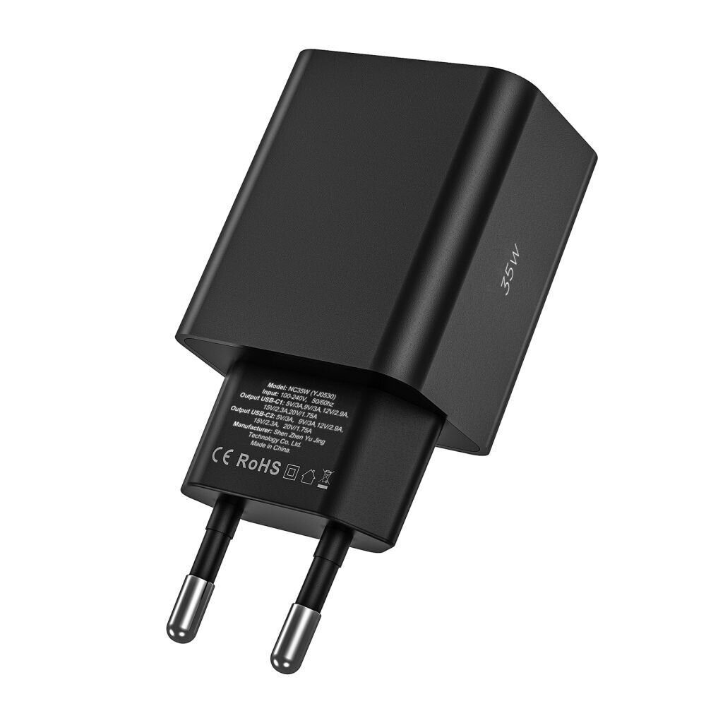 Tech-Protect C35W 2x USB-C PD 35W charger with USB-C / USB-C cable - white - imagine 6